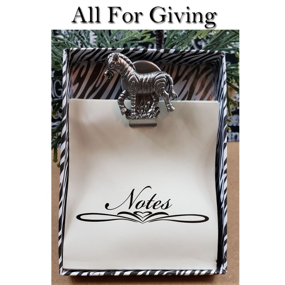 Zebra Memo Note Pad Magnetic Clip NWT